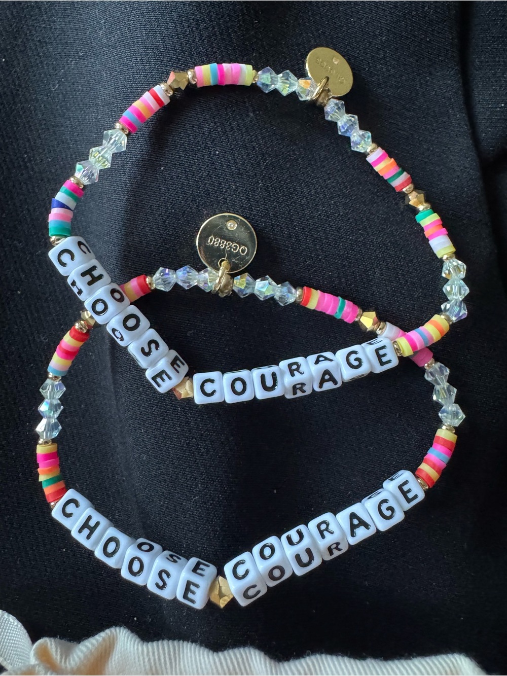 2 Choose Courage Beaded Bracelets- Little Words Project